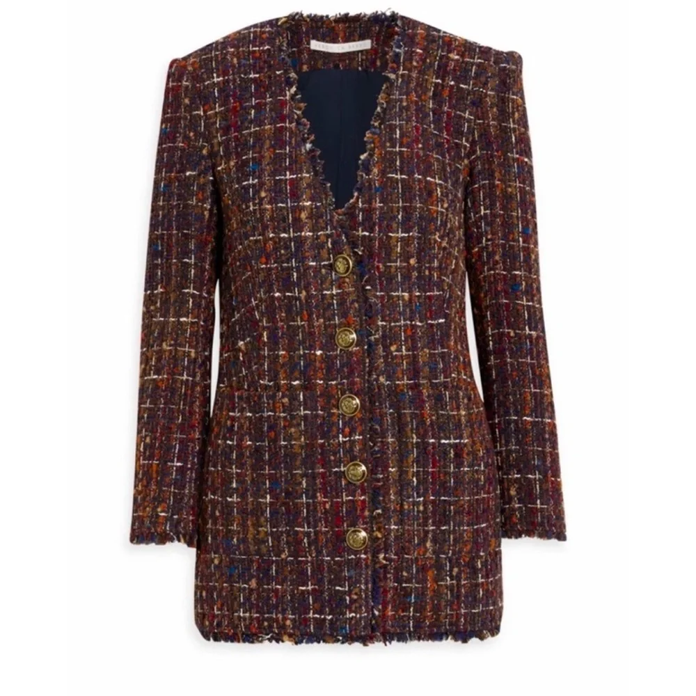 Veronica Beard Doris Dickey Metallic Bouclé-Tweed Jacket Blazer - Picture 3 of 10